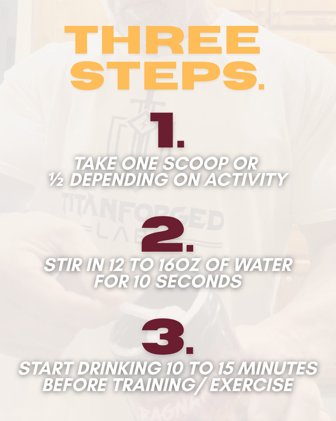 How to take Ragnarok: one scoop in 8-12 oz water, 20 minutes before training
